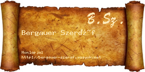 Bergauer Szeráf névjegykártya